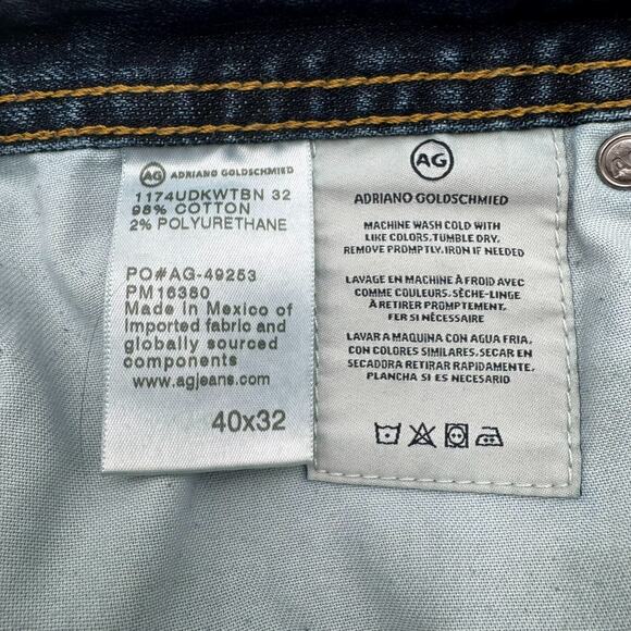 ADRIANO GOLDSCHMIED Men's 40x32 Graduate Tailored Leg Dark Wash‎ Blue Jeans AG - Picture 7 of 11